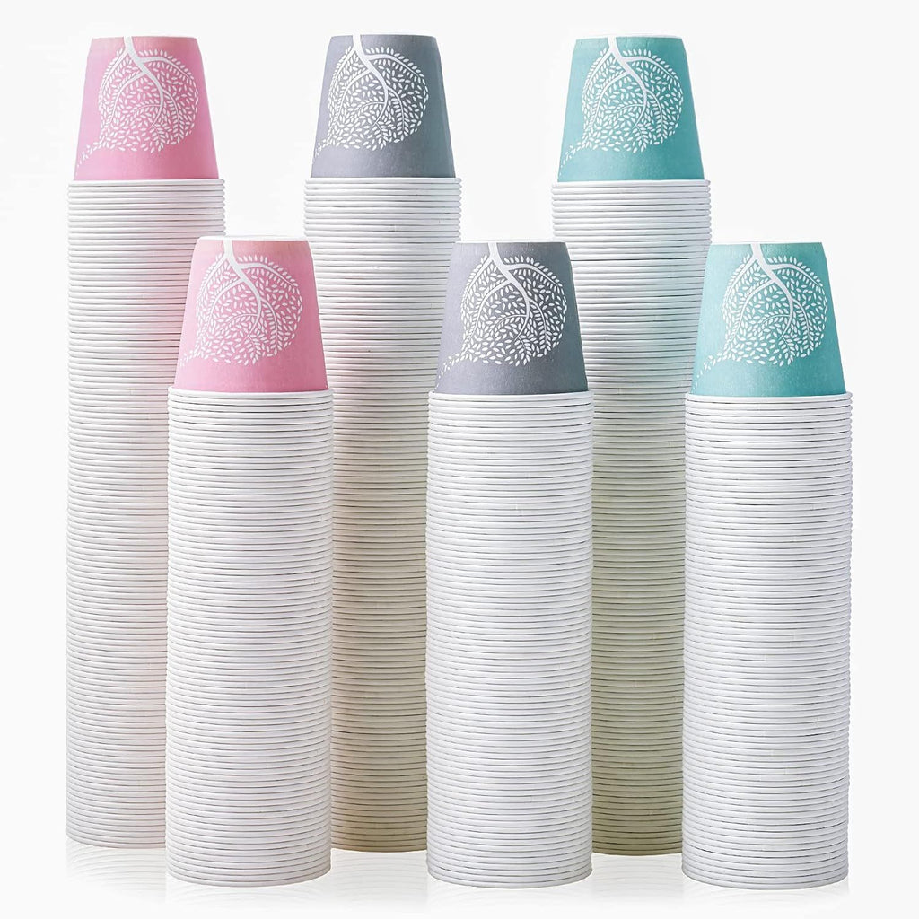 600 Pack 3 oz Disposable Bathroom Cups, Colorful Small Disposable Paper Cups for Parties, Picnics, Barbecues, Travel and Events