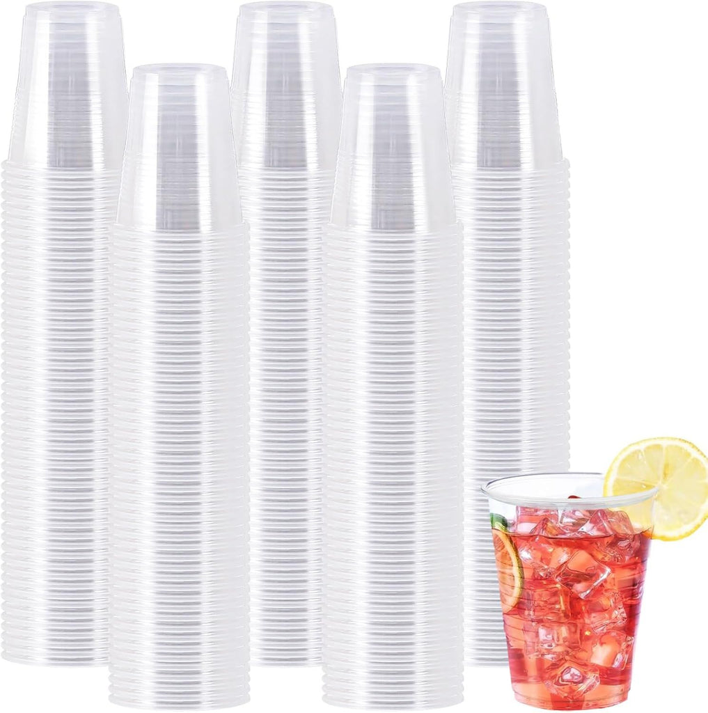 600 Pack 5 oz Clear Plastic Cups, Small Disposable Bathroom Mouthwash Cups, Hot/Cold Beverage Drinking Cup for Party, Picnic, Travel, Halloween, Christmas