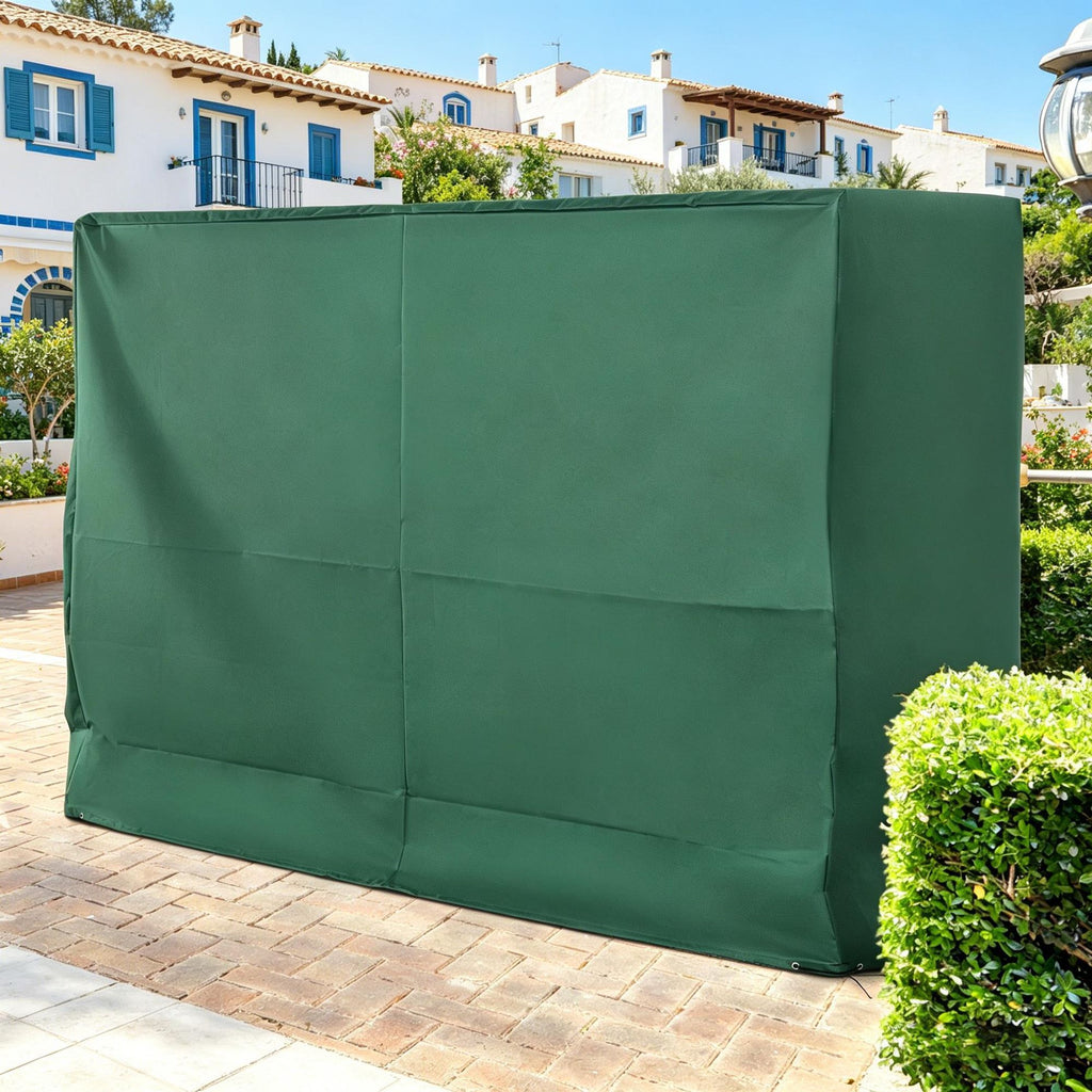 600D Oxford Fabric 3-Seater Patio Swing Cover Outdoor Rain Protection Waterproof Anti-UV Dark Green