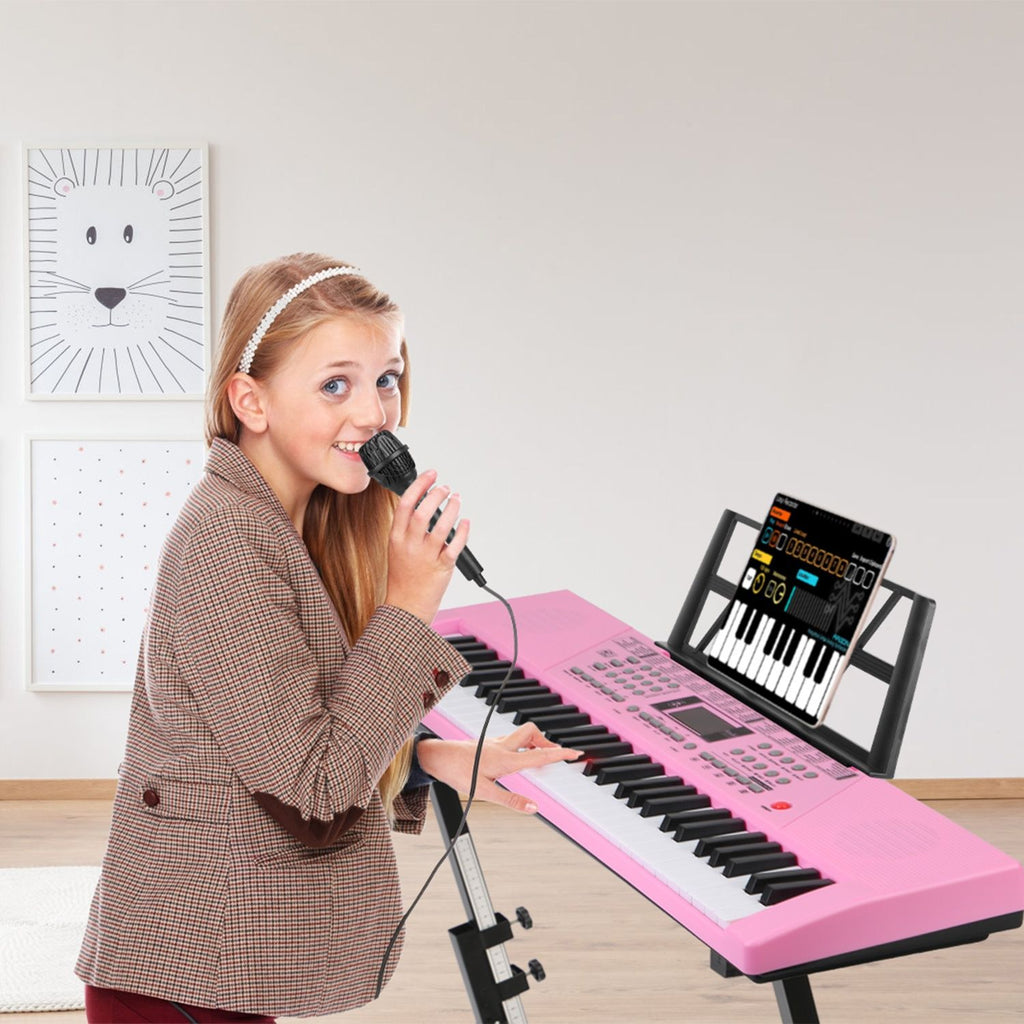 61 Keys Digital Music Keyboard Electric Piano Electronic Musical Instrument Kids Learning Keyboard with Microphone for 3-12 Year Old Kids Girls Boys
