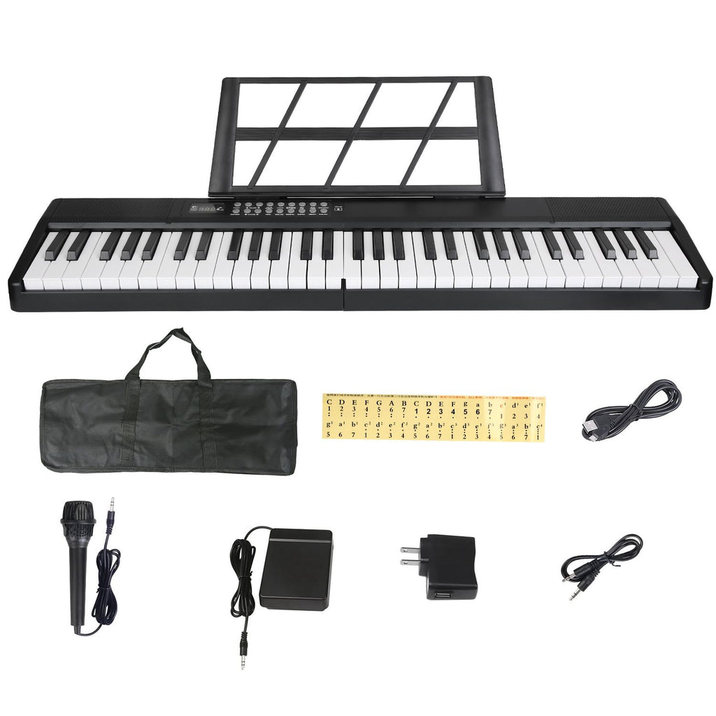 61Keys Foldable Electronic Piano Keyboard With Micro Audio Sustain Pedal Music Stand Storage Bag Portable Wireless MiDi Connection Keyboard For Beginner Pros Kids