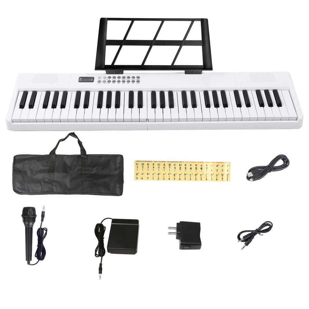 61Keys Foldable Electronic Piano Keyboard With Micro Audio Sustain Pedal Music Stand Storage Bag Portable Wireless MiDi Connection Keyboard For Beginner Pros Kids