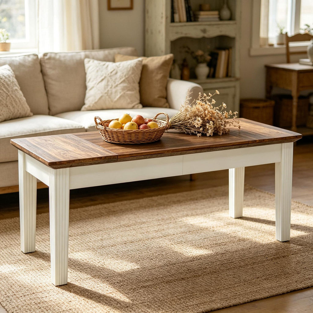 62-Inch Farmhouse Rectangular Dining Table for 4-6 People Kitchen Table