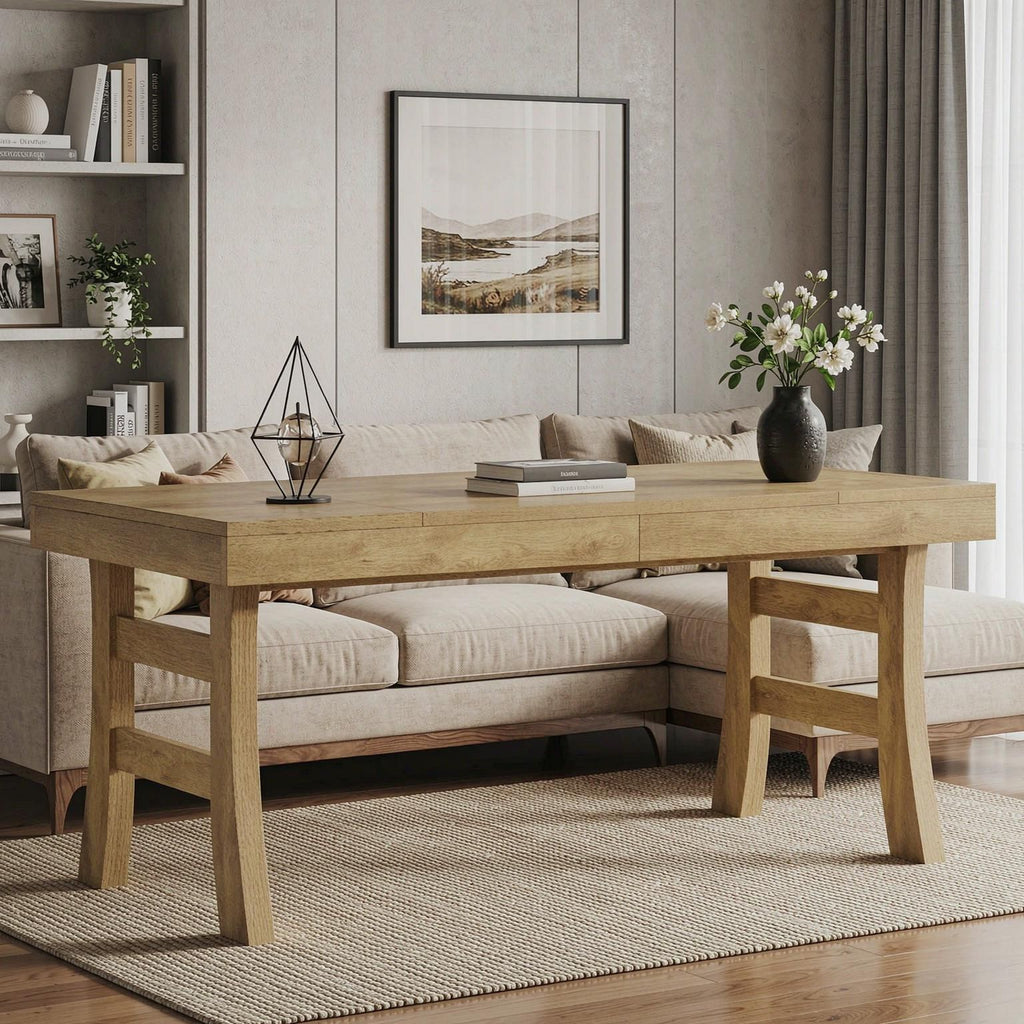 63" Vintage Executive Desk Office Writing Table with Sturdy Legs for Home Or Office Use