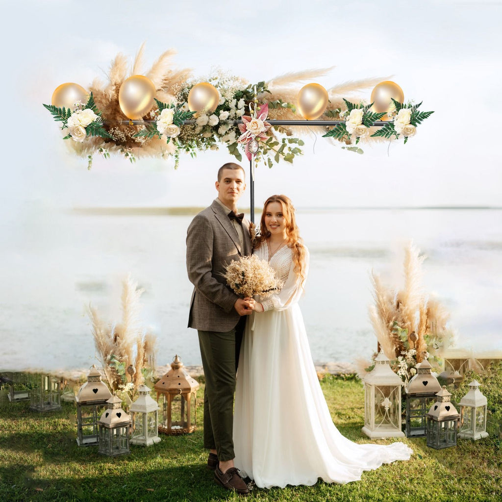 6.5×8.5FT T-Shape Photo Video Backdrop Stand Heavy Duty Background Stand Adjustable Photography Backdrop Stand with 6 Spring Clamps Sandbag Carry Bag for Studio Party Wedding
