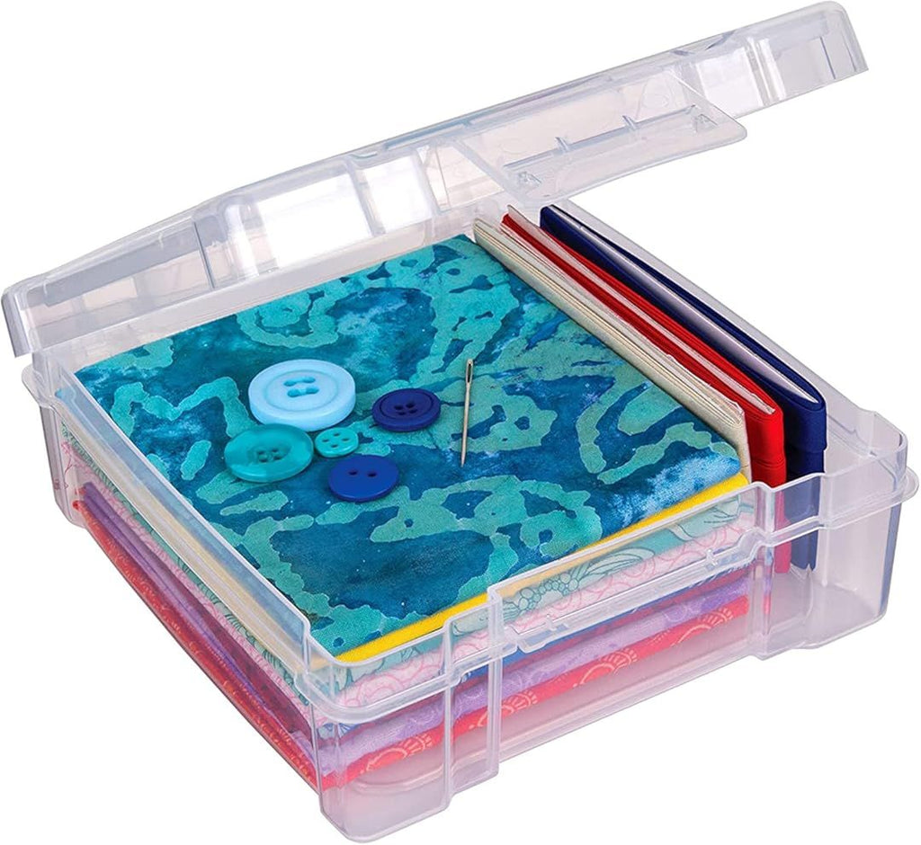 6953AB ClearView 6" x 6" Box Art & Craft Organizer, [1] Plastic Storage Case, Clear