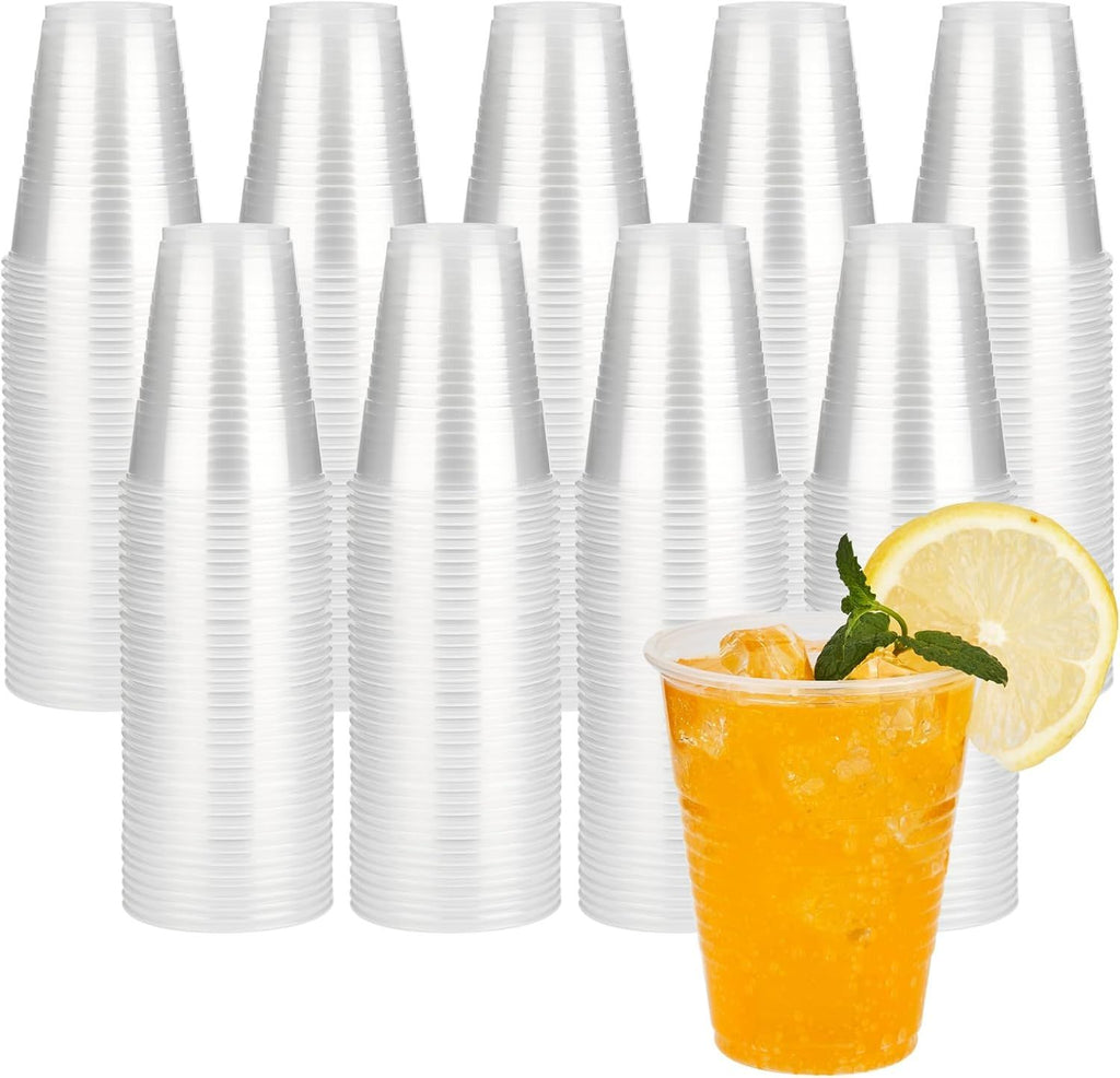 7 oz Plastic Cups, 500 Pack - Clear Disposable Drinking Water Cups for Cold Beverages, Ideal for Party