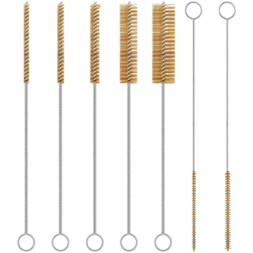 7-Pieces Brass Wire Bottle Brush Brass Pipe Cleaner, 12 Inch Long Wire Brushes for Cleaning Metal, Tubes, Bottle, Auto Parts