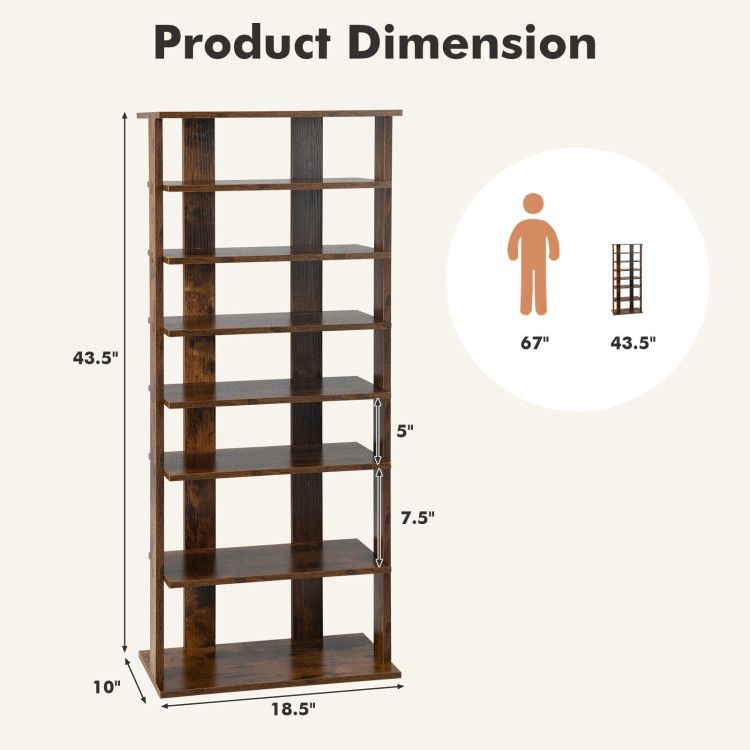 7 Tiers Vertical Shoe Rack for Front Door