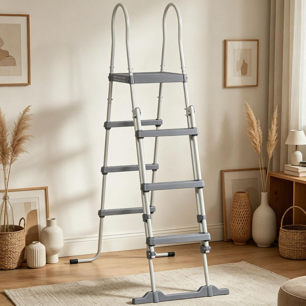 70" A-Frame above Ground Swimming Pool Ladder with Non-slip Steps And Handrails for 48" Pool Wall Height Gray