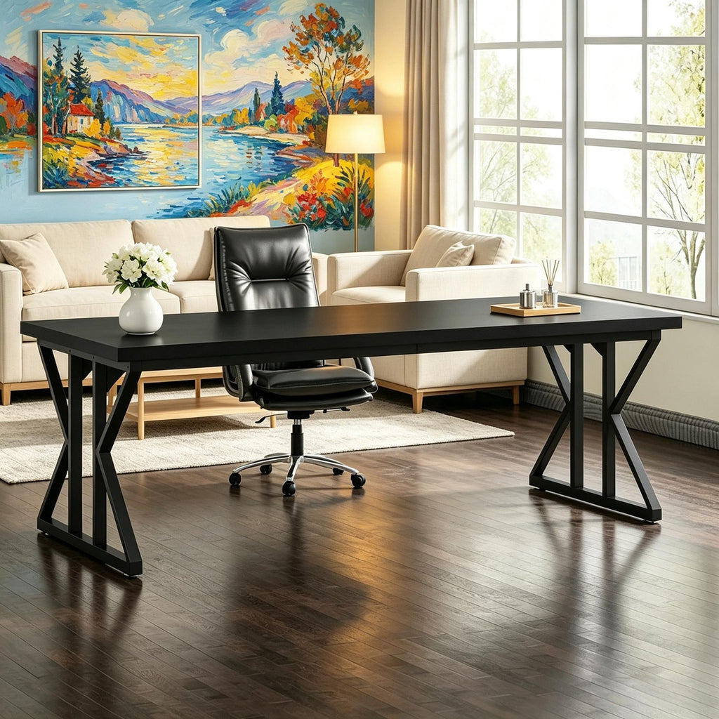 78.7 Inch Executive Desk Large Computer Desk for Two People Home Office Use with Plenty of Space for Dual Monitors And Laptops