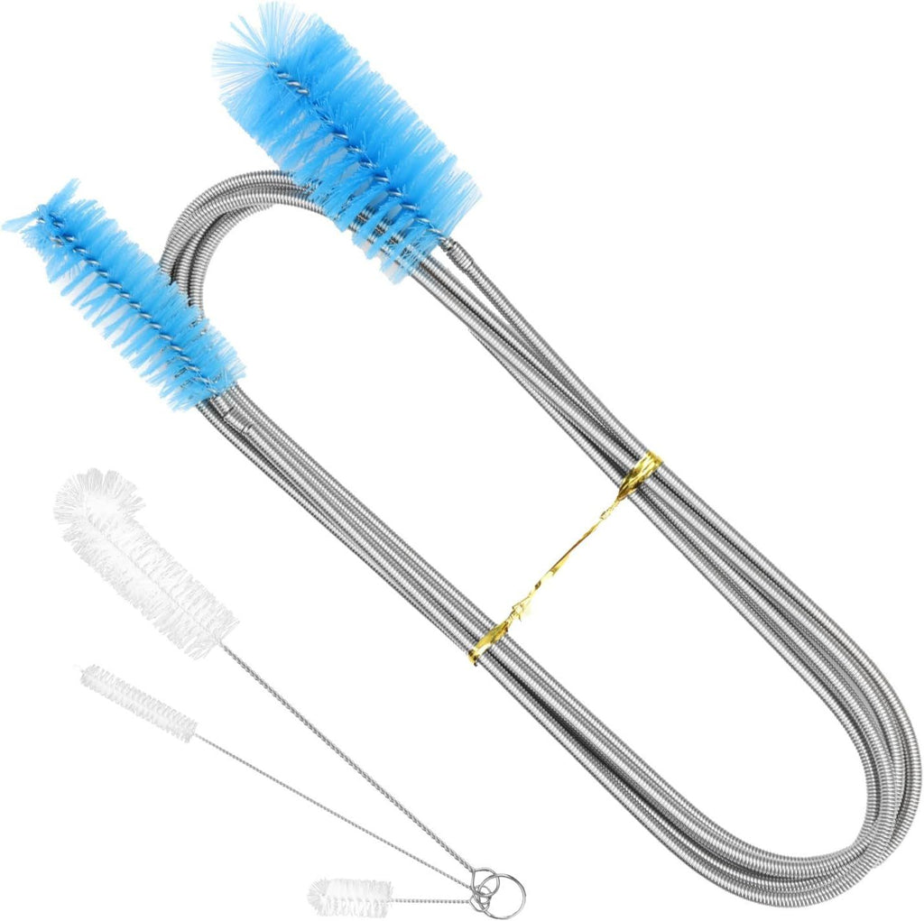 79' Flexible Pipe Cleaner Brush Set, Dual-Ended and Extra-Long Stainless Steel Cleaning Tool for Homeowner Mechanics Clean Sink Refrigerator Coils Shower Drain Plumbing Maintenance Fish-Tank