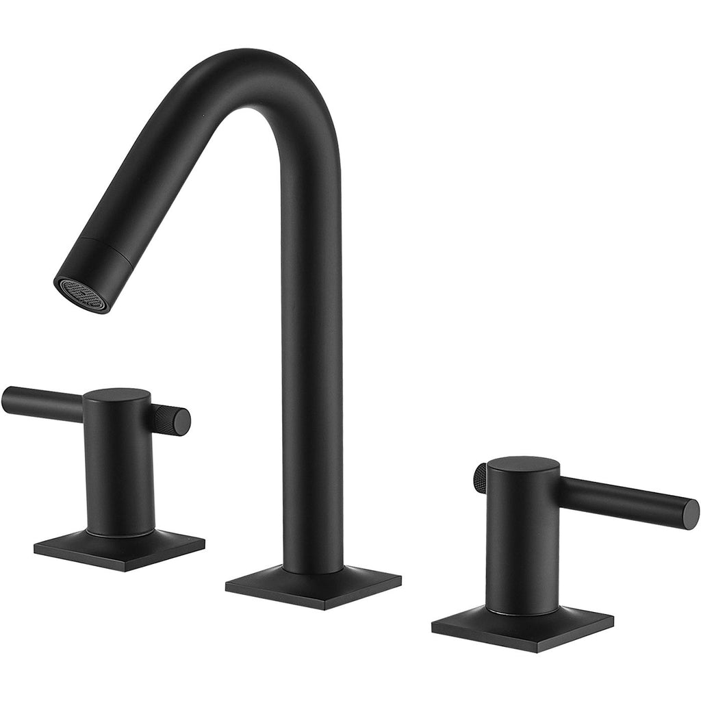 8 in. Widespread Double Handle High-Arc Bathroom Faucet Water-Saving With Drain Kit In Brushed Nickel