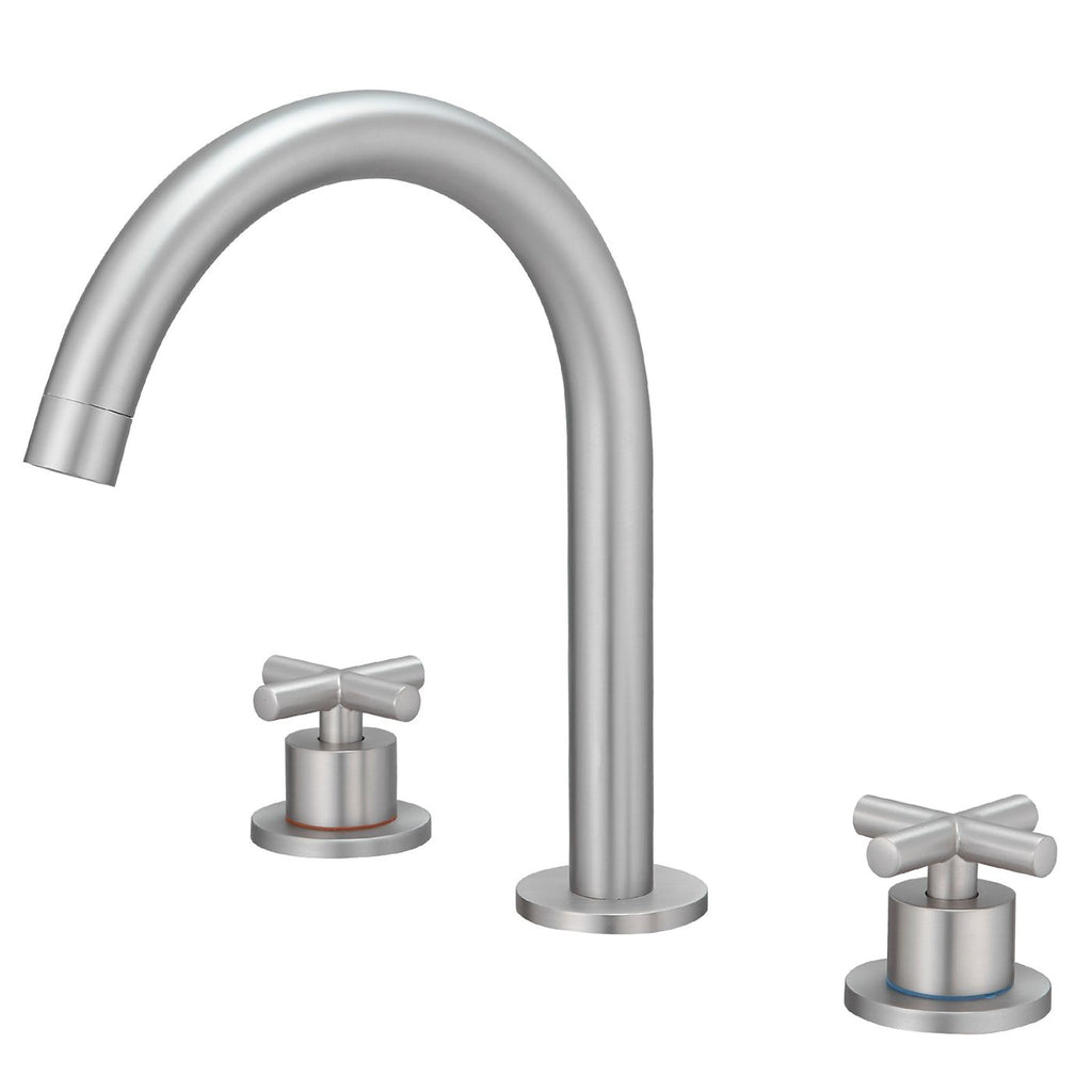 8 in. Widespread Double Handle High Arc Spout Bathroom Faucet in Brushed Nickel