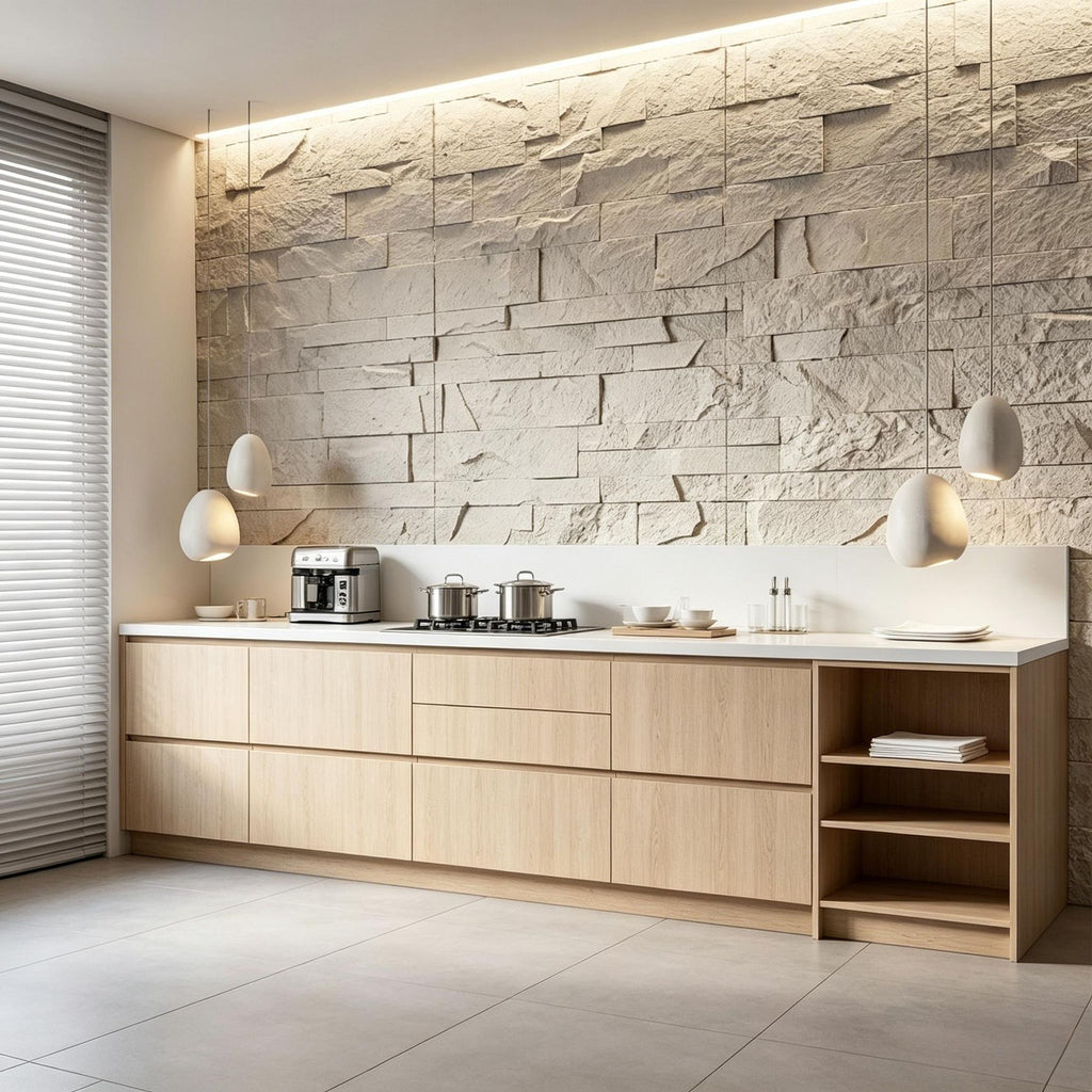 8-Pack Light Gray 3D Faux Stone Wall Panels Lightweight Polyurethane for Interior And Exterior Accent Walls