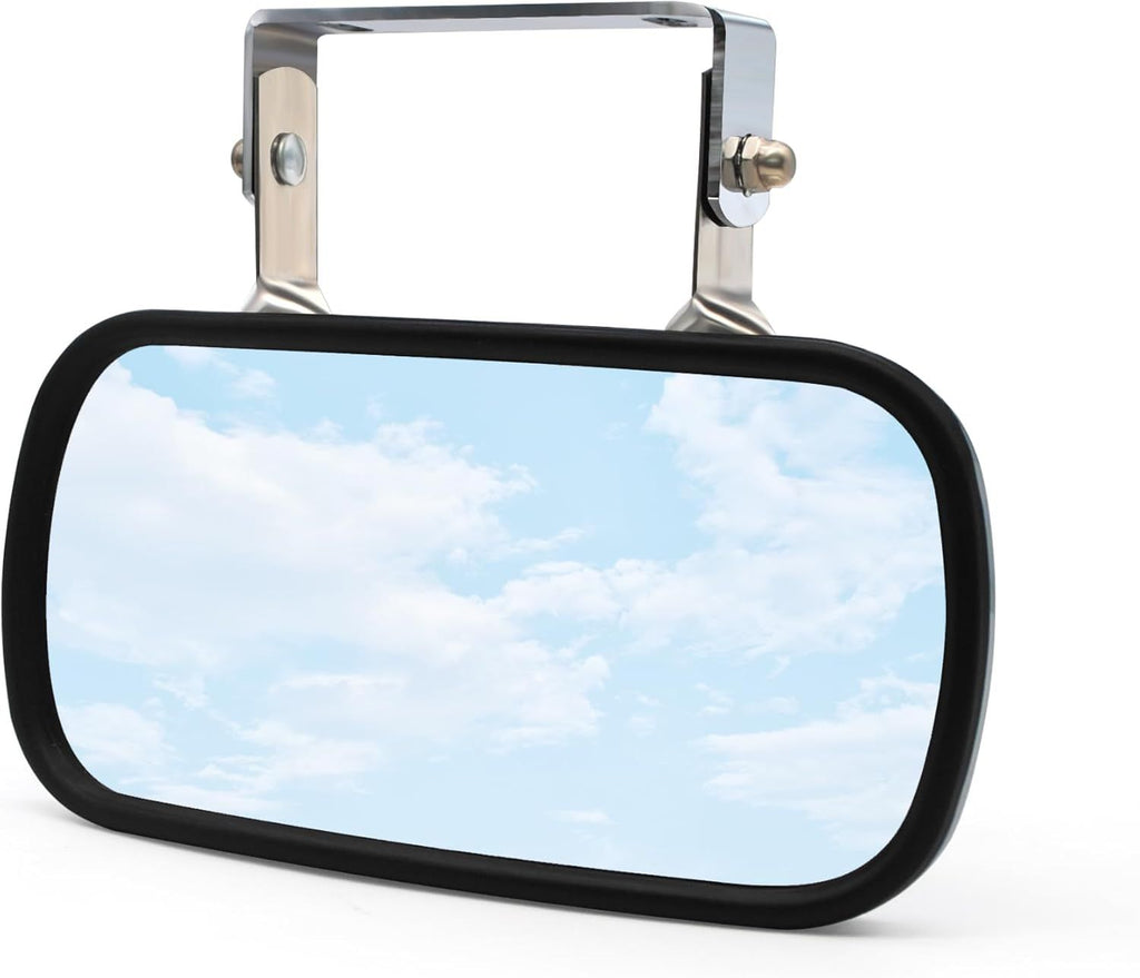 8" x 4" Convex Mirror Stainless Steel Rectangular fit for Multiple Scenarios, Tractors Forklifts Trucks Boats Cars Improve Visibility Universal U-Bracket Rearview Mirrors