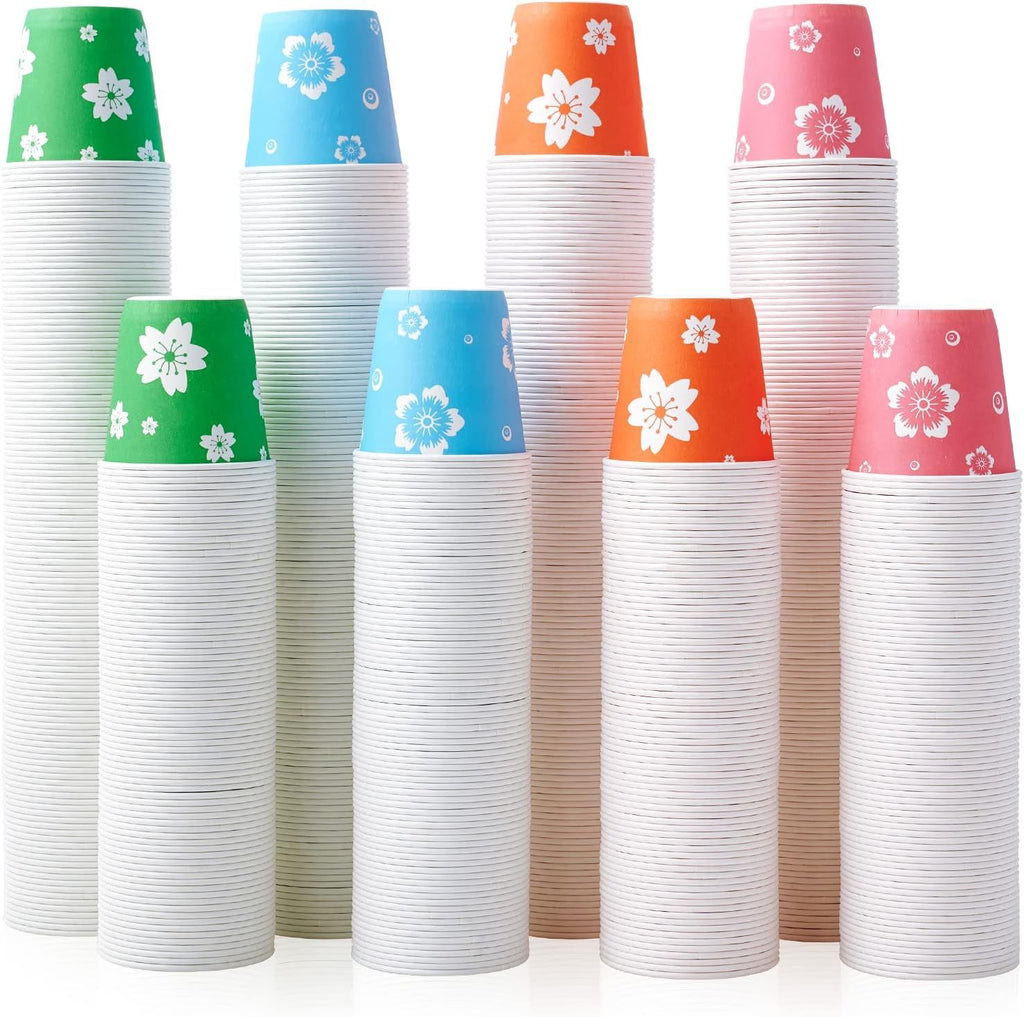 800 Pack 3 oz Disposable Bathroom Cups, Colorful Small Disposable Paper Cups for Parties, Picnics, Barbecues, Travel and Events