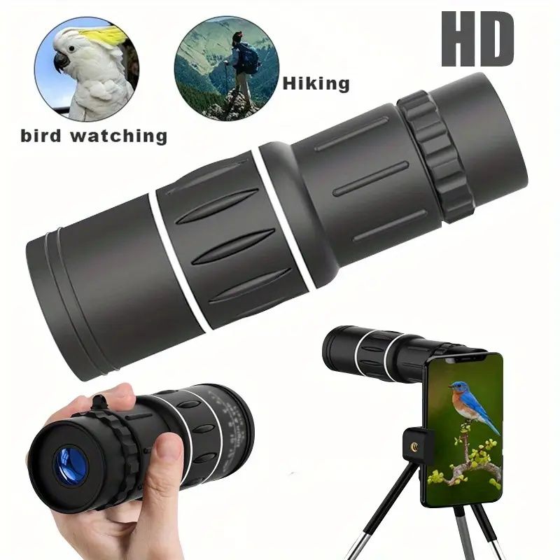 8X 42mm Telescope, Mini Portable, Professional Optical Telescope, Suitable for Camping, Hiking, Bird Watching, Educational Science Toys, Black, ABS Resin Body