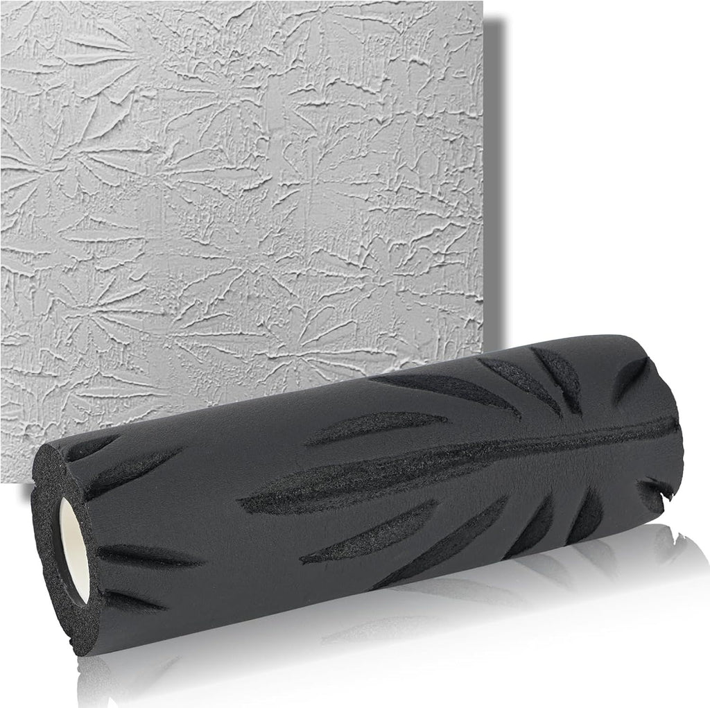 9" Drywall Texture Roller - Professional Drywall Pattern Roller for Walls & Ceilings, Crow's Foot Paint Applicator