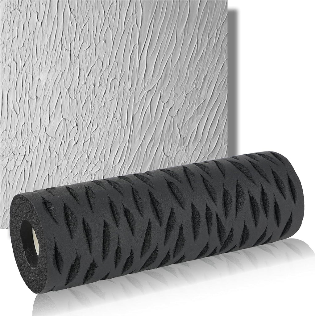 9" Drywall Texture Roller - Professional Drywall Pattern Roller for Walls & Ceilings, Tree Bark Paint Applicator