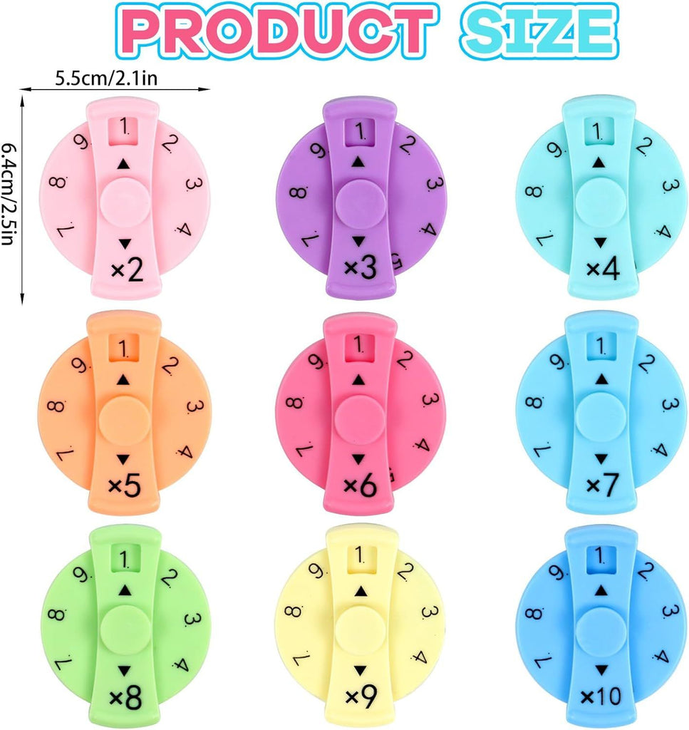 9 Pcs Math Fidget Spinners, Math Fidget Toy for Adults, Learn Multiplication and Division with The Math Spinners, Math Game for Home Classroom Prizes