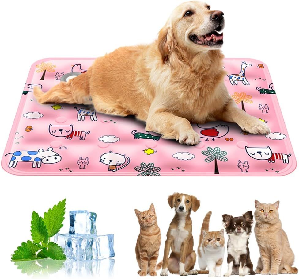 90*60cm Dog Cooling Mat, 2026 New Summer Pet Mats, Portable Pet Cooling Pad for Travel, Washable Gel Coolings Mat for Dogs and Cats Indoor Outdoor, Reusable Chill Pad Suitable for All Pets