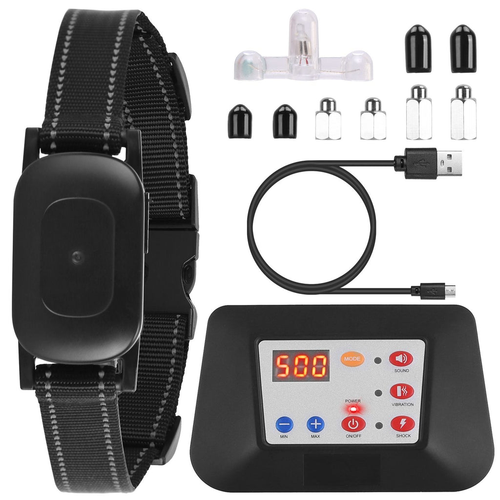 990FT Radius Dog Training Collar Wireless Fence IPX6 Waterproof Pet Beep Vibration Electric Shock Fence System 3 Channels Rechargeable Transmitter Receiver Trainer 1 Transmitter 1 Receiver