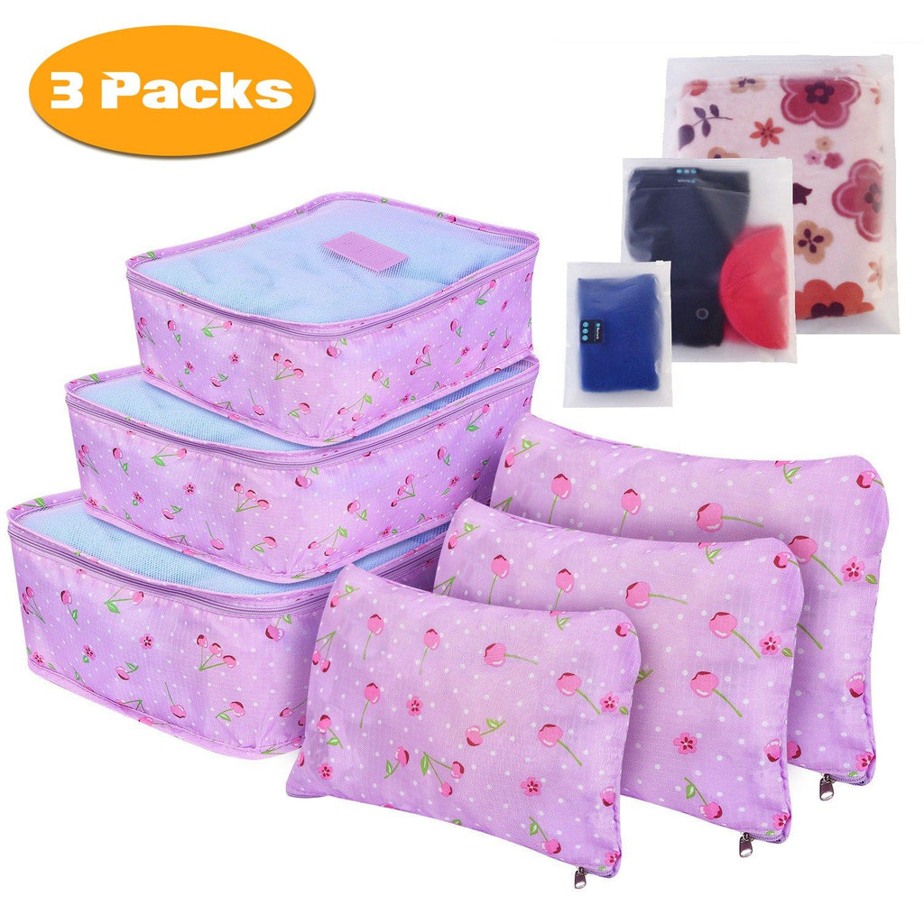 9Pcs/Set Clothes Storage Bags Water-Resistant Travel Luggage Organizer Clothing Packing Cubes for Blouse Hosiery Stocking Underwear