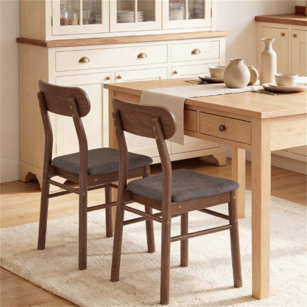 A set of 2 dining chairs, kitchen chairs, living room dining chairs, gray