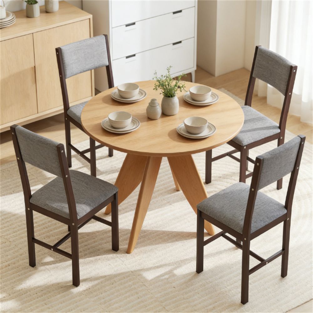 A set of 4 dining chairs, kitchen chairs, living room chairs, suitable for dining rooms, living rooms, bedrooms, walnut wood
