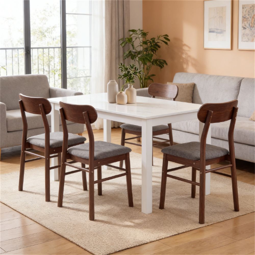 A set of 4 dining chairs, living room chairs, kitchen chairs, gray
