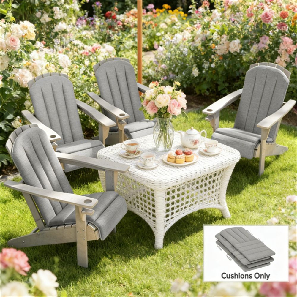 A set of 4 outdoor seat cushions, courtyard chair cushion, cushion, gray (cushion only)