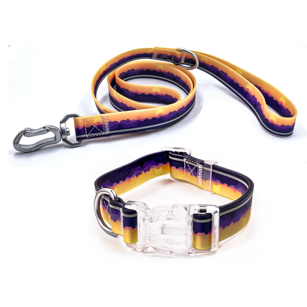 Adjustable High - quality Reflective print leash set  Durable Waterproof No - tangle Night walks Morning jogs Camping adventures Beach outings