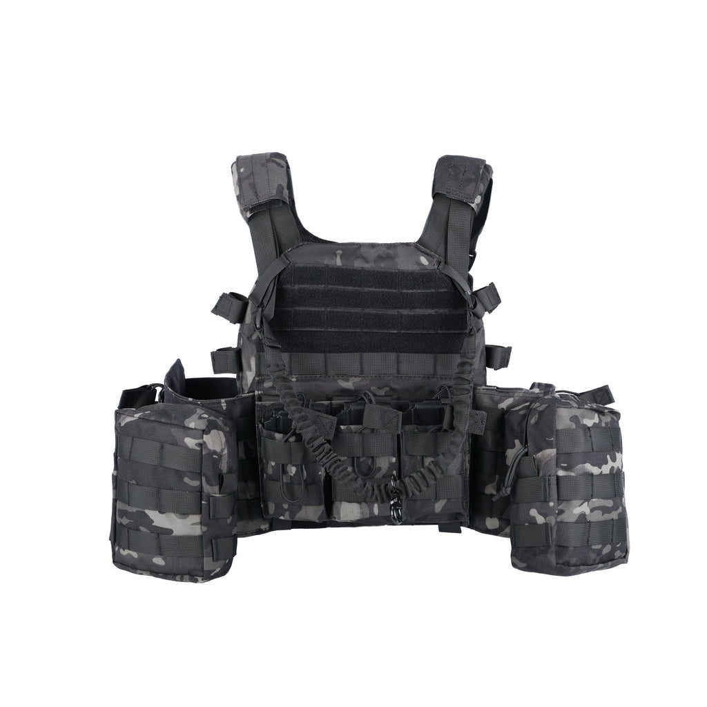 Adjustable Tactical Weighted Vest with Weight Pockets, Training Workout Vest with Modular Webbing, Padded Shoulders and Multiple Storage Pouches for Fitness and Outdoor Activities