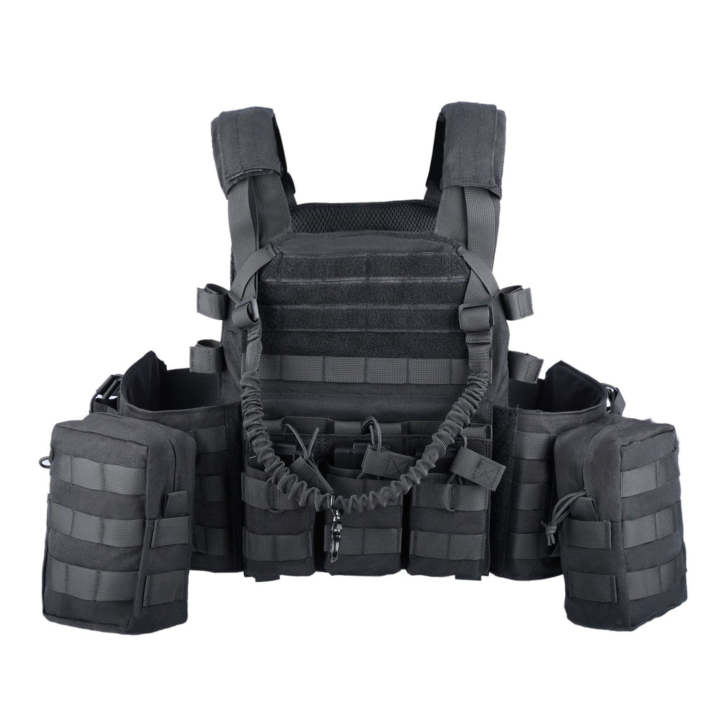 Adjustable Tactical Weighted Vest with Weight Pockets, Training Workout Vest with Modular Webbing, Padded Shoulders and Multiple Storage Pouches for Fitness and Outdoor Activities