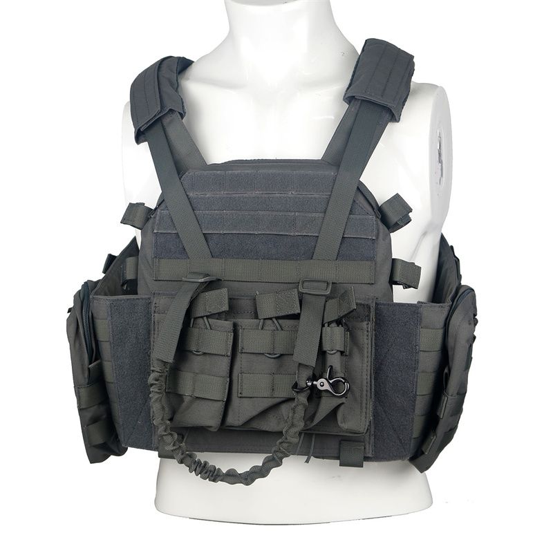 Adjustable Weighted Training Vest with Weight Pockets, Modular Workout Vest with Detachable Pouches and Breathable Padding for Fitness, Outdoor Training, Airsoft and Paintball, Black