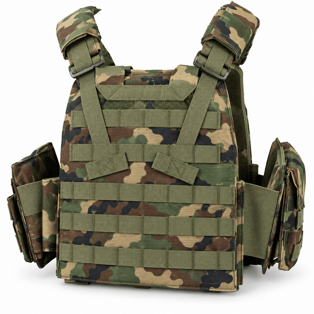 Adjustable Weighted Training Vest with Weight Pockets, Modular Workout Vest with Detachable Pouches and Breathable Padding for Fitness, Outdoor Training, Airsoft and Paintball, Black