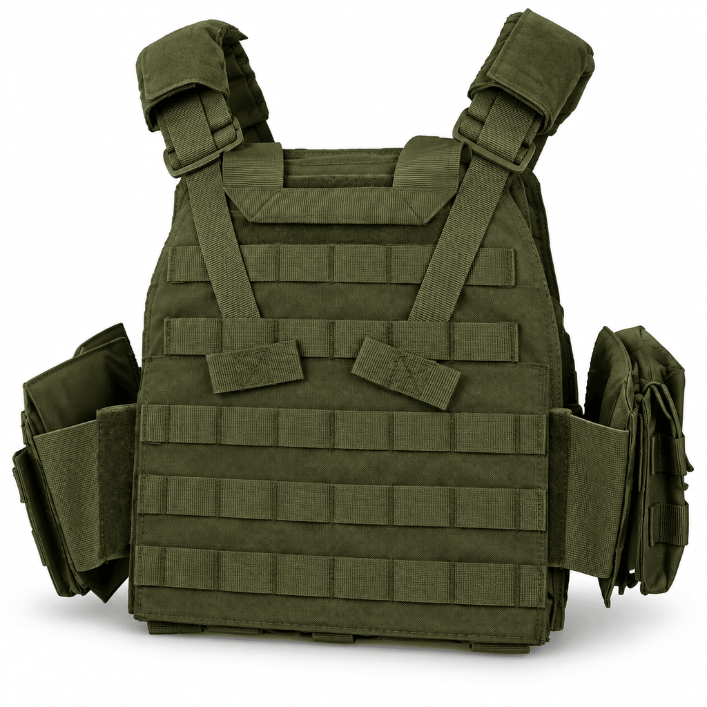 Adjustable Weighted Training Vest with Weight Pockets, Modular Workout Vest with Detachable Pouches and Breathable Padding for Fitness, Outdoor Training, Airsoft and Paintball, Black