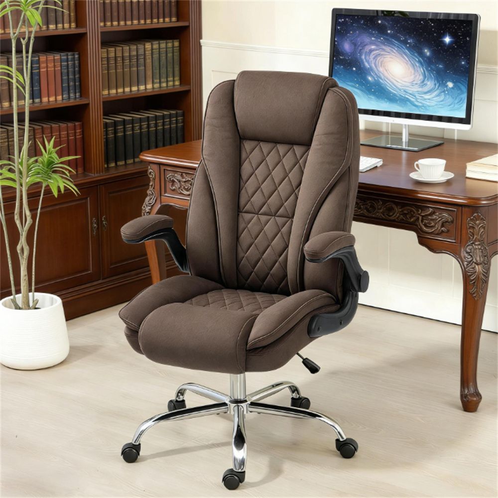Administrative office chair, rotating office chair, computer chair, study chair, dark brown