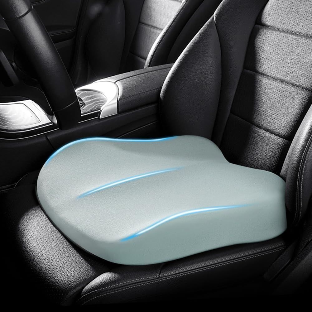 Adult Car Booster Seat Cushion, Car Seat Driver Height Boost Mat Memory Foam Car Seat Cushions Pad Improve Driving View Non-Slip 3D Office Chair Cushion Pressure Relief