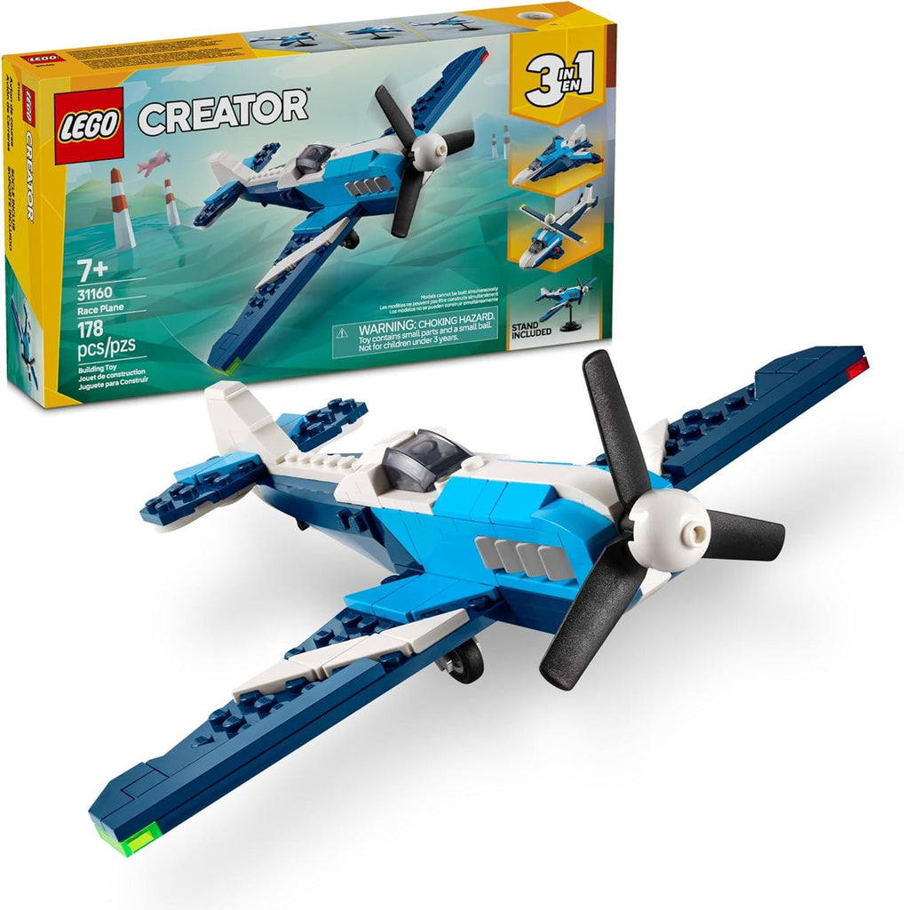 Aircraft Race Plane Toy  Building Toy with 3 Building Options, Airplane, Fighter Jet,  Helicopter