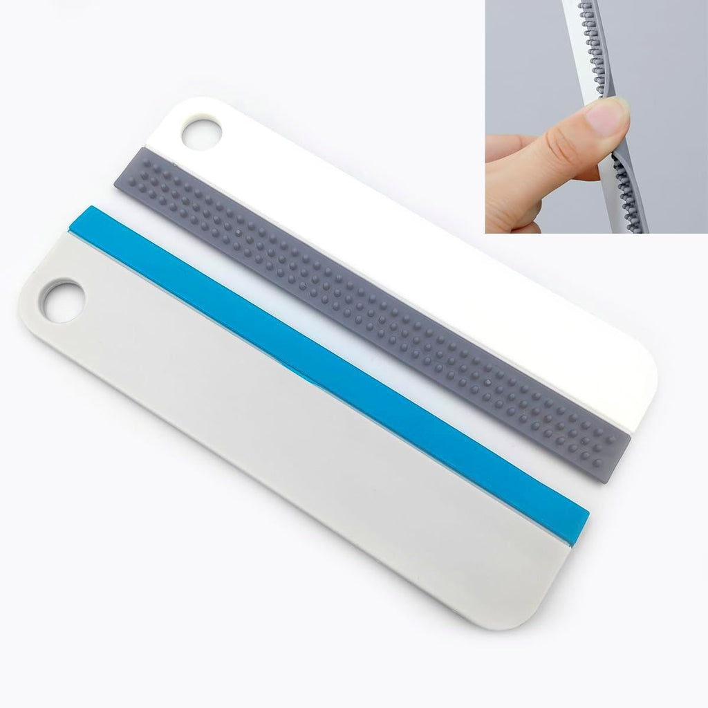 All-Purpose Soft Rubber Window Squeegee Window Scrubber Scraper Glass Cleaning Squeegee Tool for Glass, Shower Door, Mirrors, Bathroom, Kitchen Countertops,Car Windshield (2)