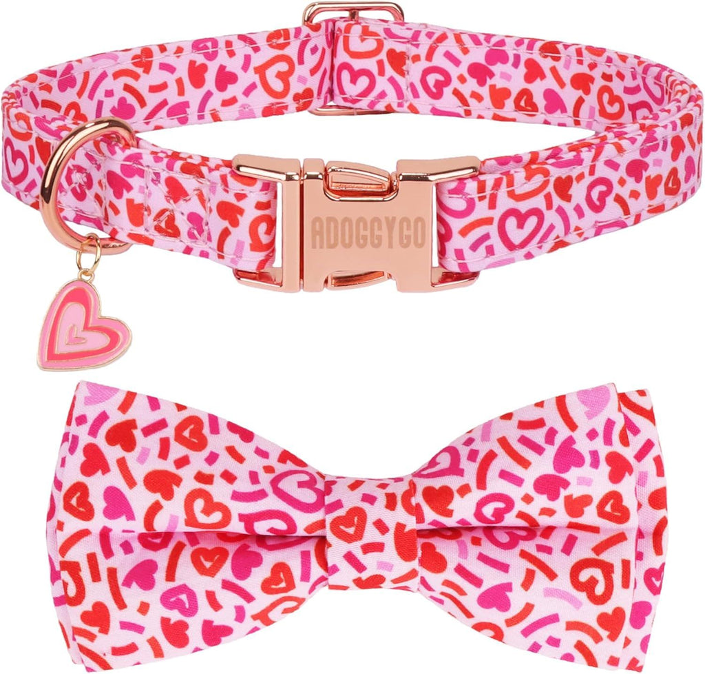 American Flag Dog Collar with Detachable Bowtie, Adjustable 4th of July Patriotic Collars for Small Medium Large Dogs Pets (Small)