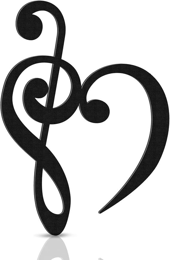 Amyhill Christmas Wooden Wall Decoration Heart Music Musical Notes Wall Ornament Music Symbol Hanging Sign Aesthetic Art for Home Wedding Present Bedroom Living Dining Room