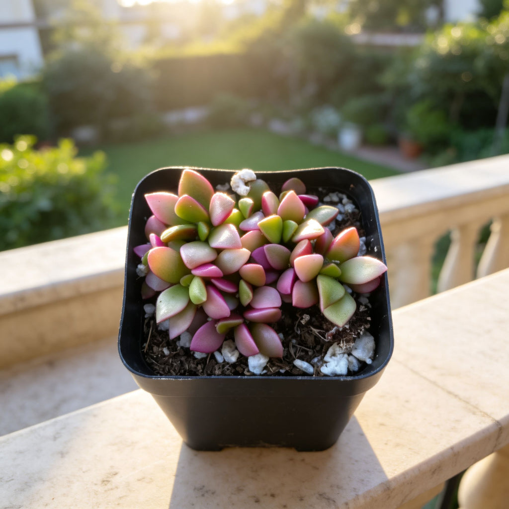 Anacampseros Telephiastrum Variegata Sunrise Succulent - Live Pink Purple Succulent in 2 Inch Pot, Rare Rainbow Rosette, Indoor Houseplant Gift