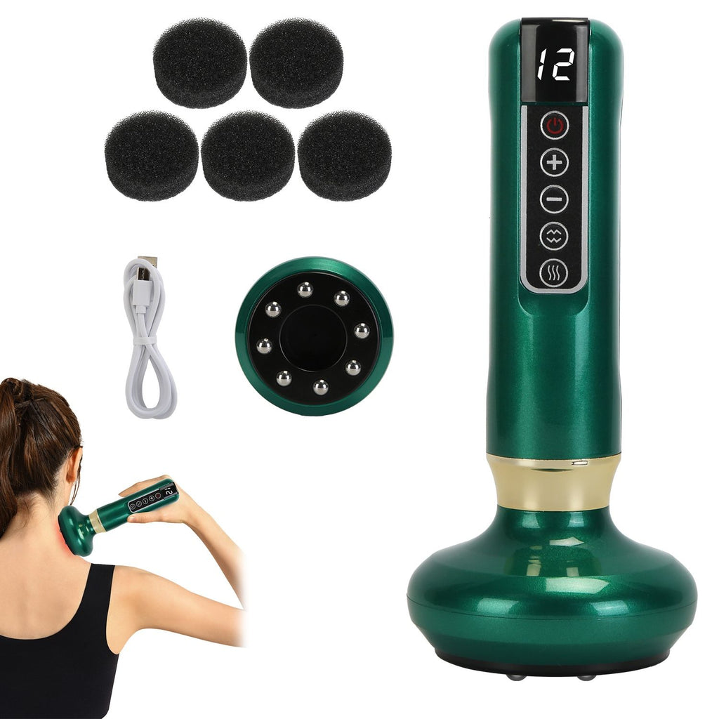 Anti Cellulite Massager Handheld Vacuum Suction Cupping Kit Beauty Tool with 12 Suction Mode 12 Heating 20Mins Auto-Off One-Key Pressure Release for A