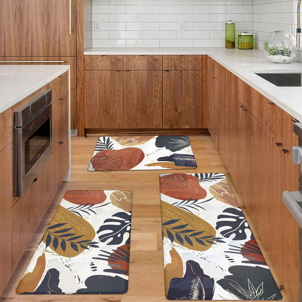 Anti Fatigue Kitchen Mats for Floor Set of 3 Cushioned Kitchen Rug Sets 3 Piece Non Slip Waterproof Comfort Standing Mat for Home Office Kitchen Sink