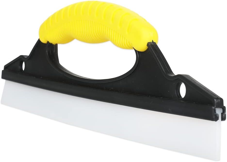 Antislip Water Blade for Car Drying - 12inches Water Wiper Silicone Squeegee Natural Rubber Car Dryer for Window, Glass, Vehicle, Yellow.
