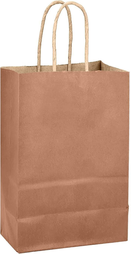 Apricot Gift Bag with Handles Bulk 24Pcs Paper Bags -8.3"x6"x3. 15" Party Favor Bags - Solid Color