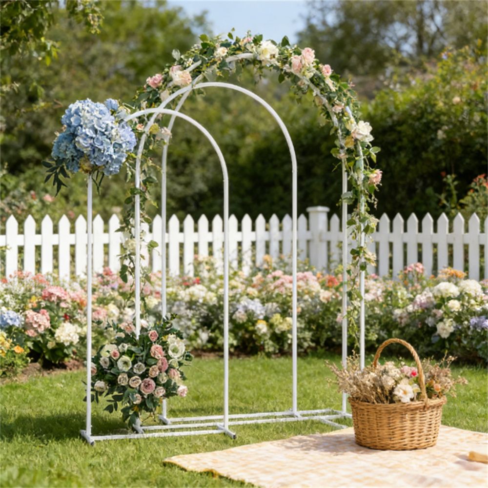 Arched frame, metal bracket, decorative frame, white(3 pieces)